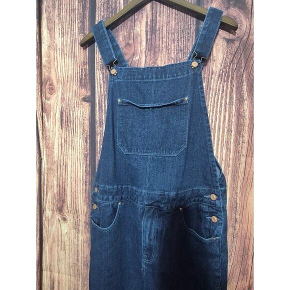 ASOS Overalls Womens Size 8 Denim Jean Bib Slim Leg Button Side - Picture 3 of 10